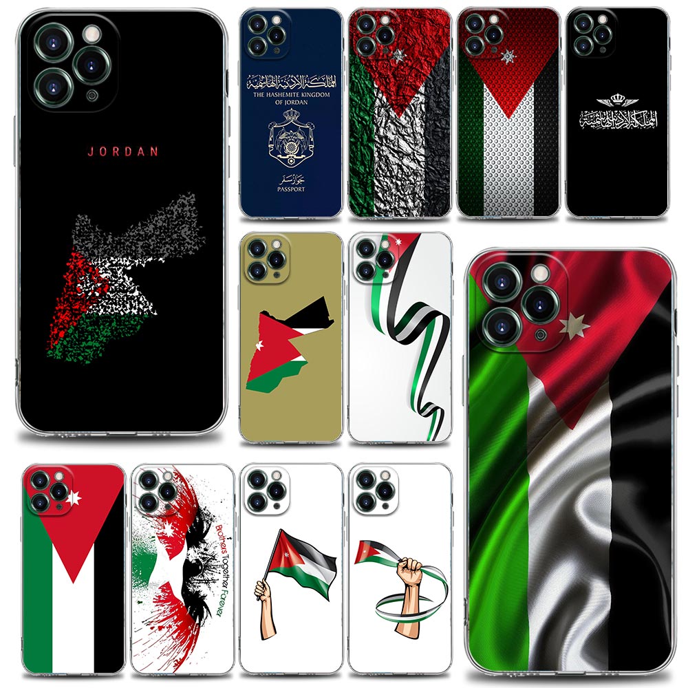 Phone Cases Jordan - Jordan Passport Flag Map Clear Phone