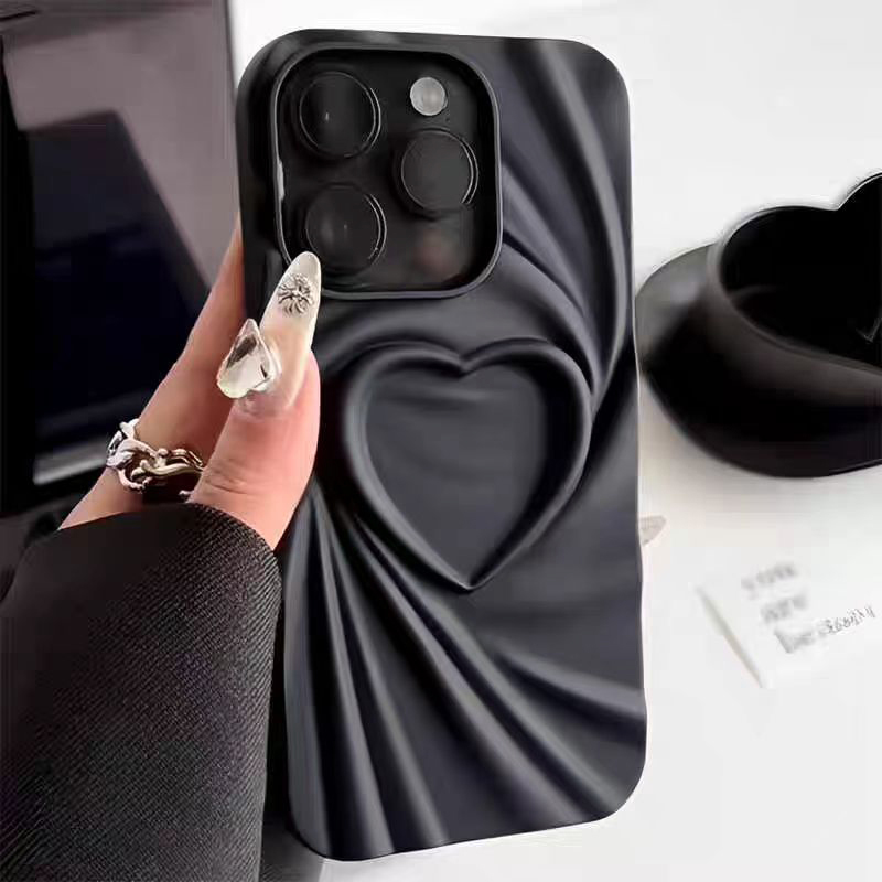 Phone Cases Dior - Fashion Fold Wrinkle 3D Love Heart